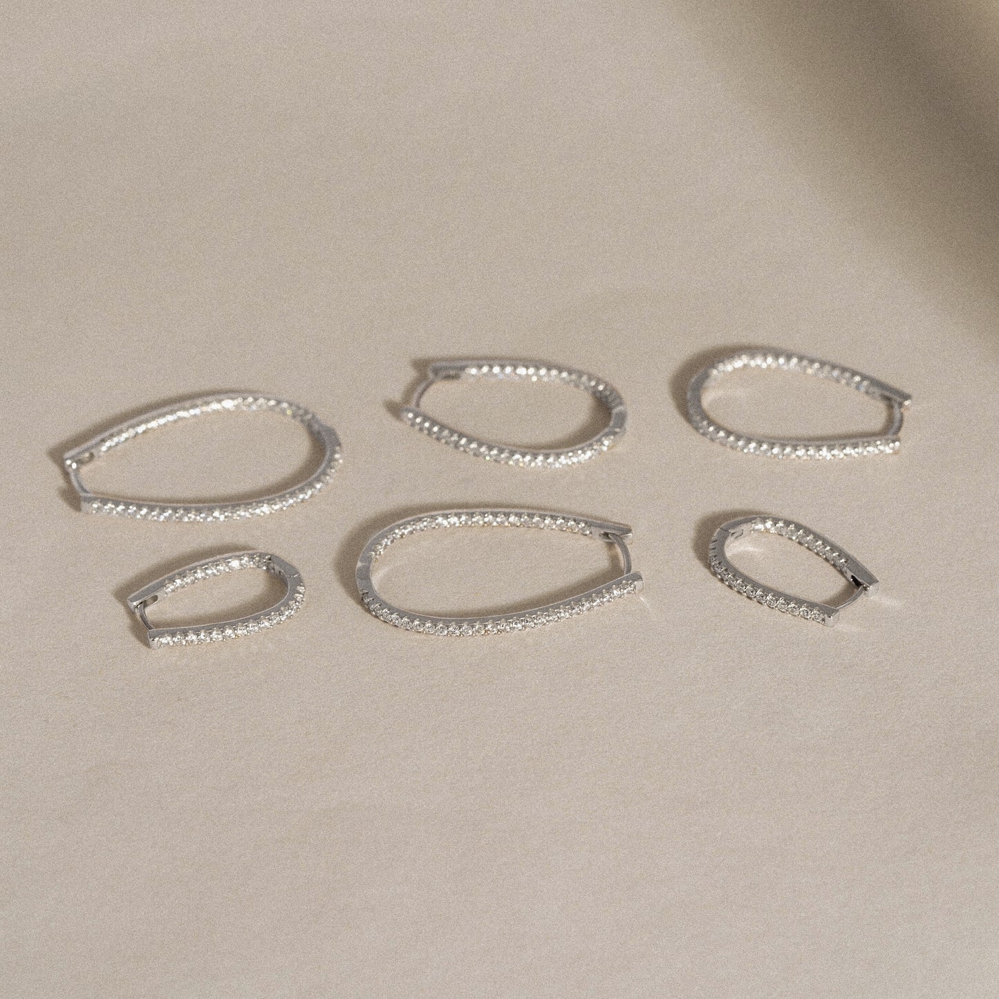 Oval Hoop Earrings 0.75"