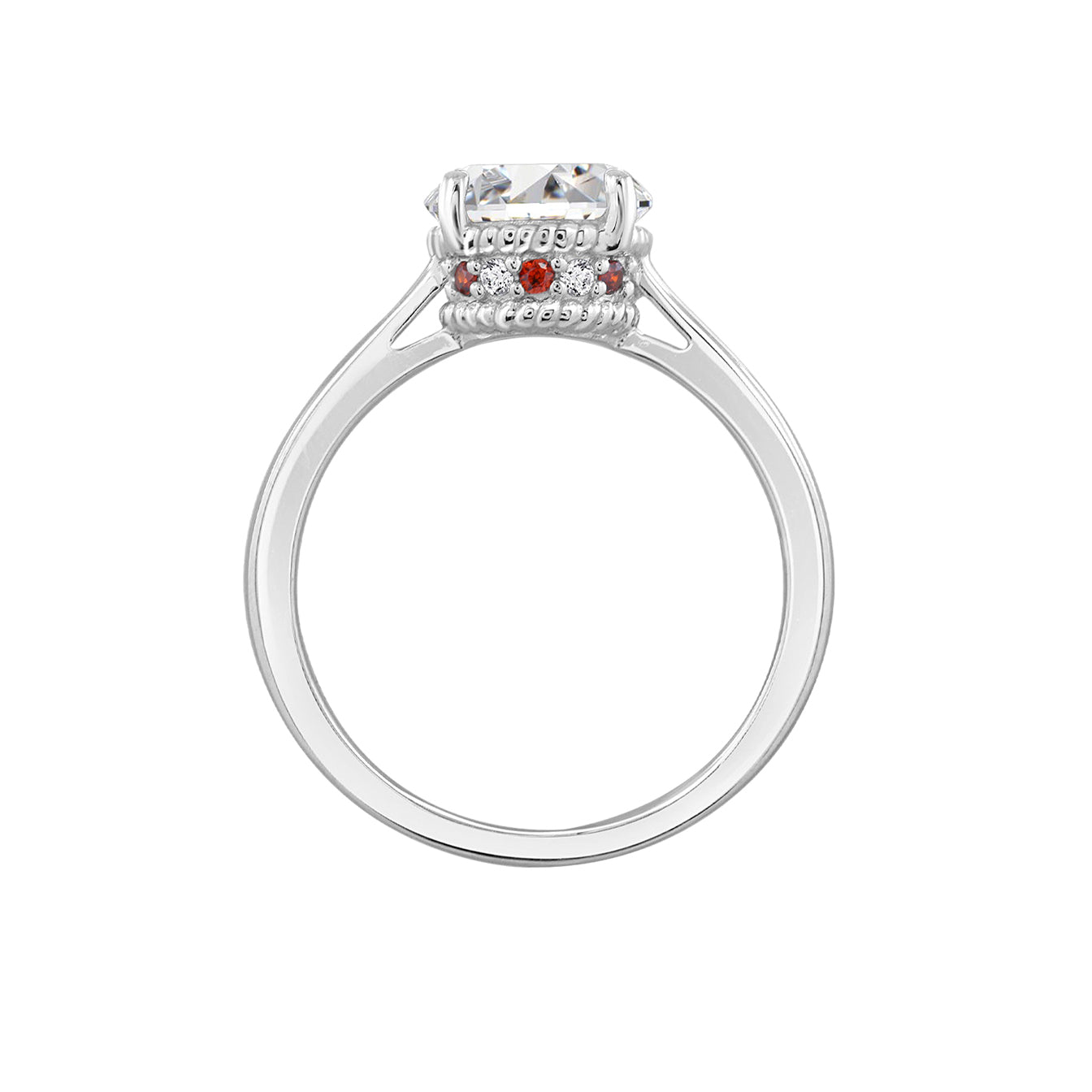 Red Accent Round Ring