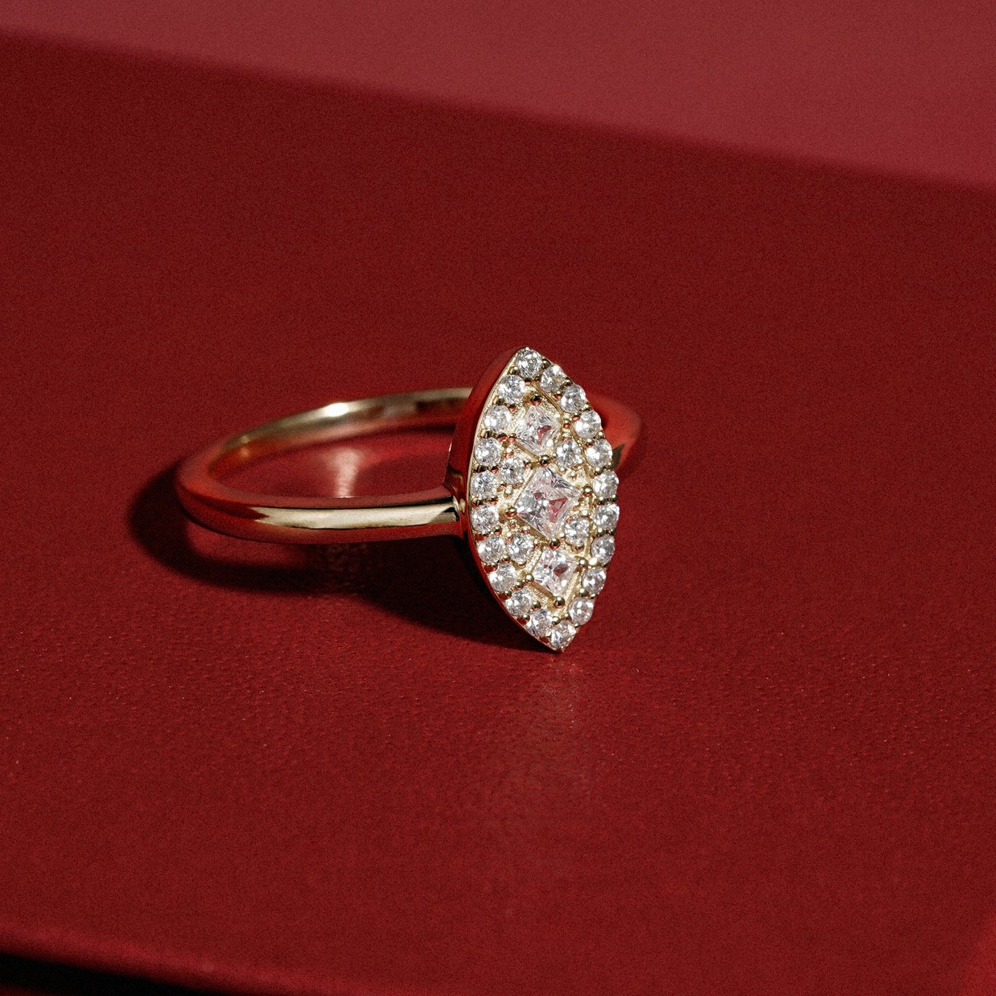 Pave Marquise Shape Ring