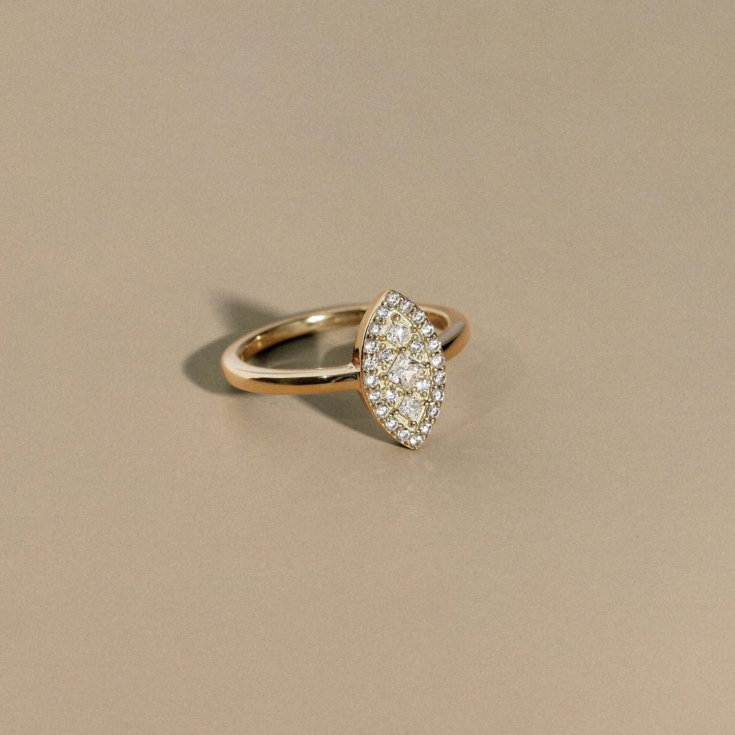 Pave Marquise Shape Ring