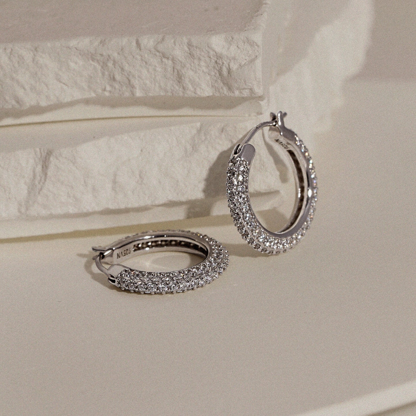 Pave Hoop Earrings