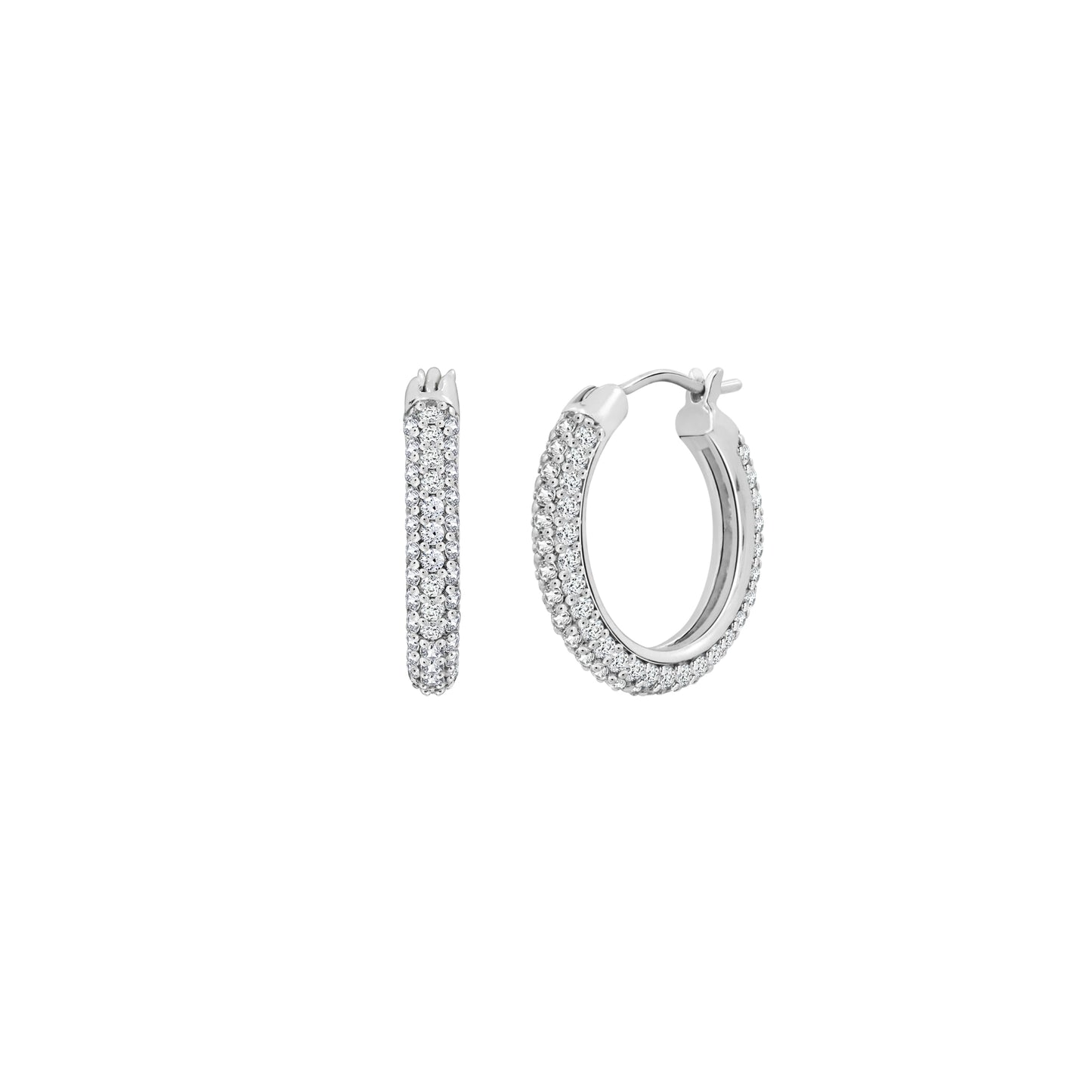 Pave Hoop Earrings