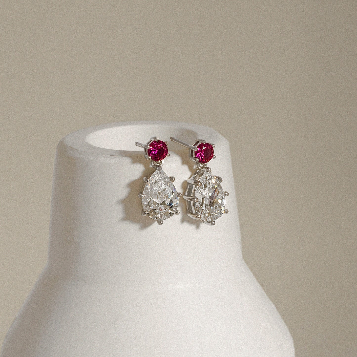 Red Accent Pear Shaped Earrings