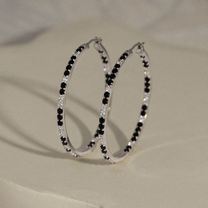 Black & White Hoop Earrings