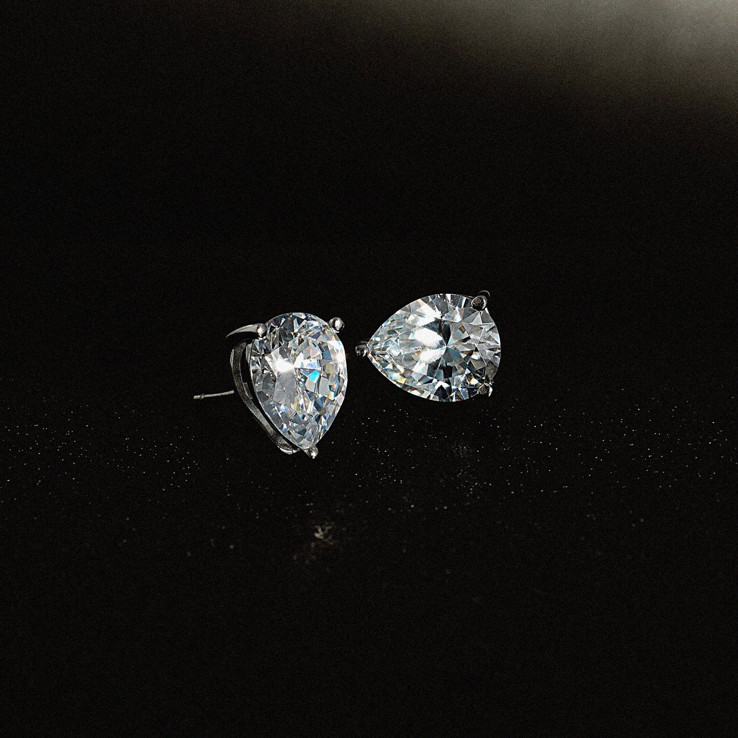 Pear Solitaire Stud Earrings