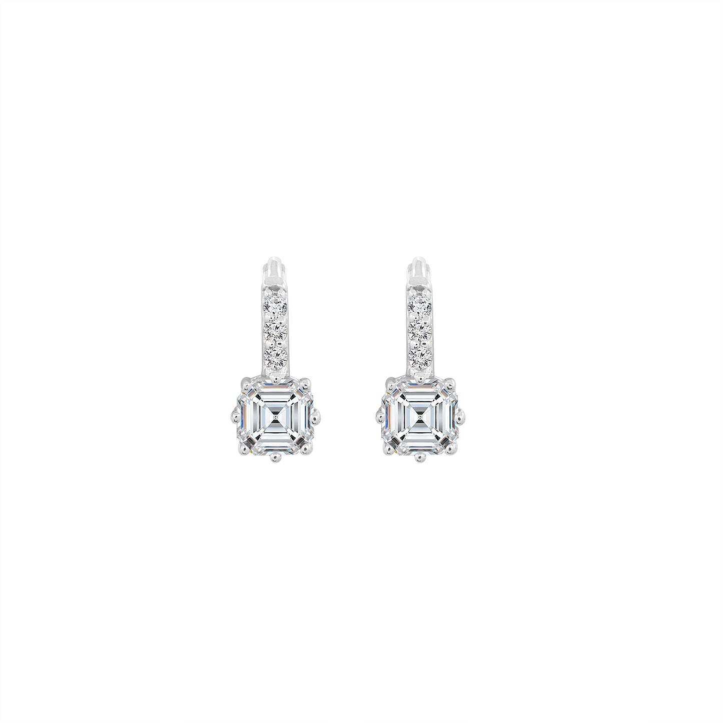 Asscher Center Hoop Earrings