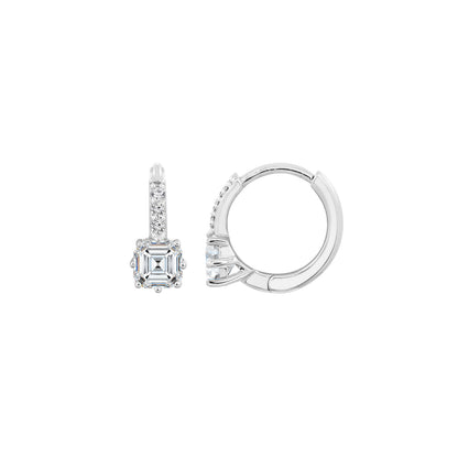 Asscher Center Hoop Earrings