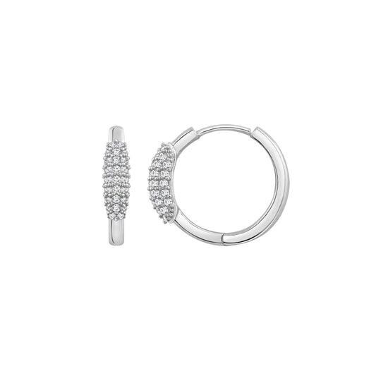 Front Paved Hoop Earrings