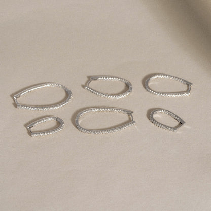 Oval Hoop Earrings 1"