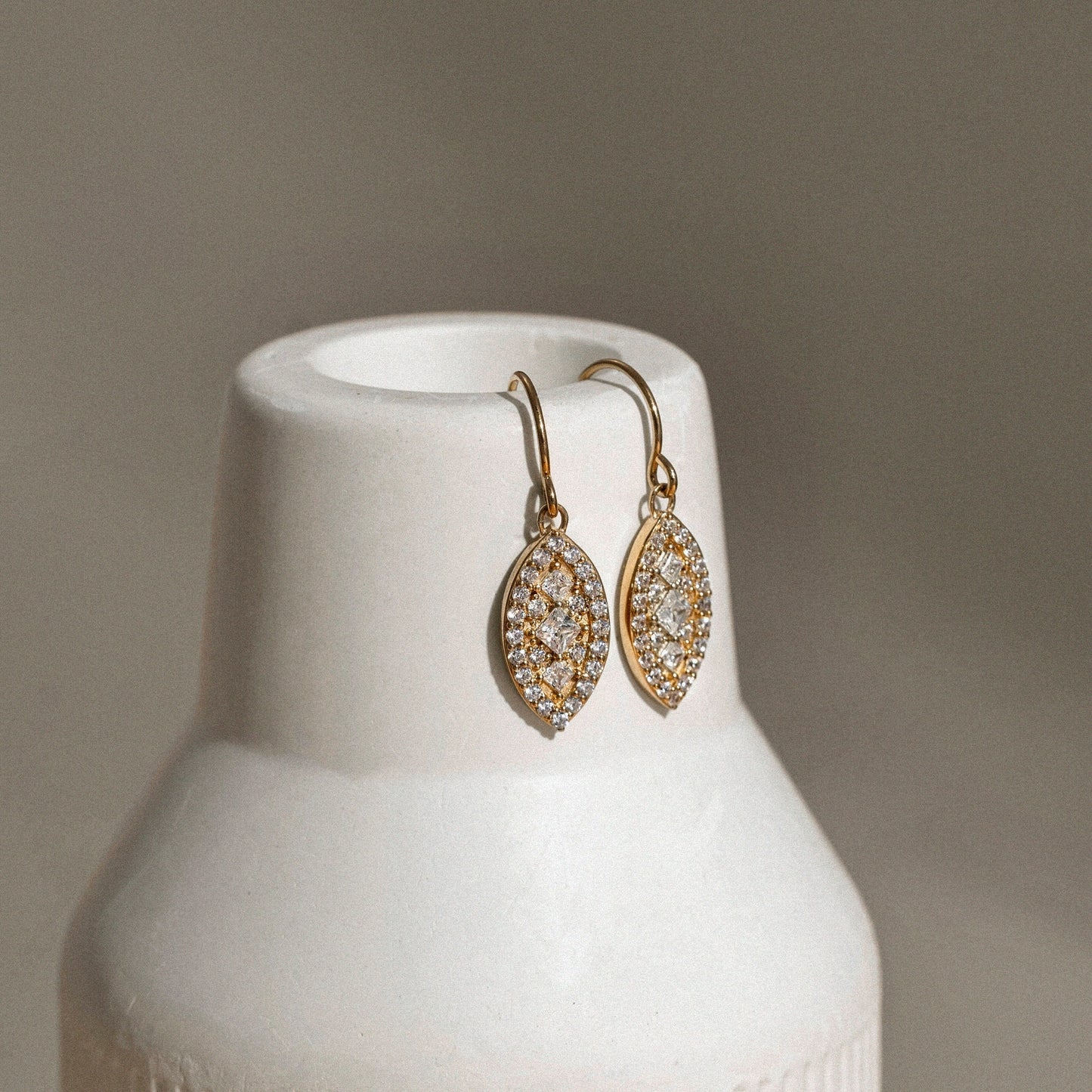 Pave Marquise Shape Earrings