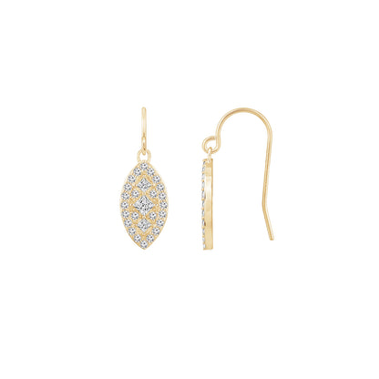 Pave Marquise Shape Earrings