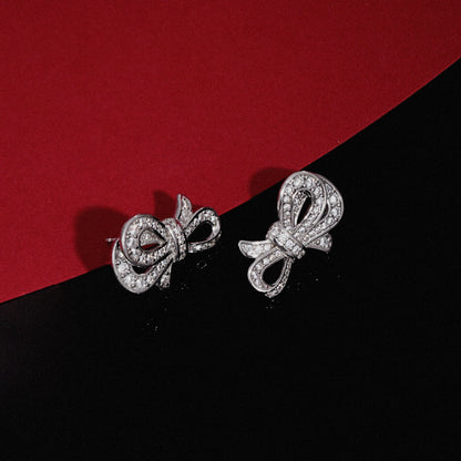 Pave Bow Stud Earrings