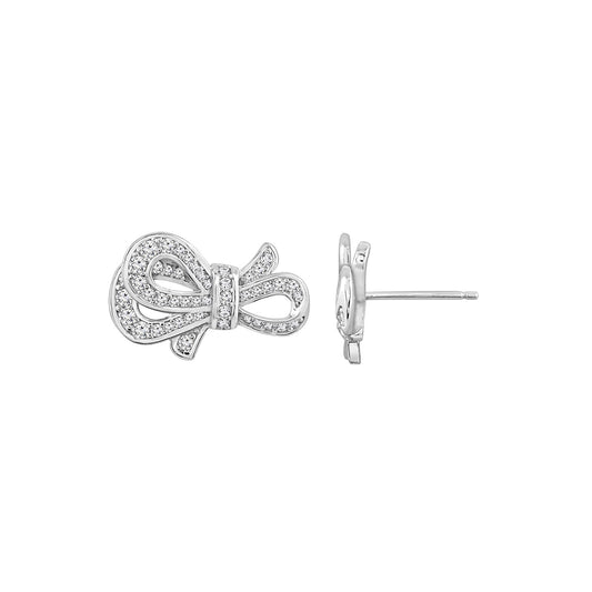 Pave Bow Stud Earrings