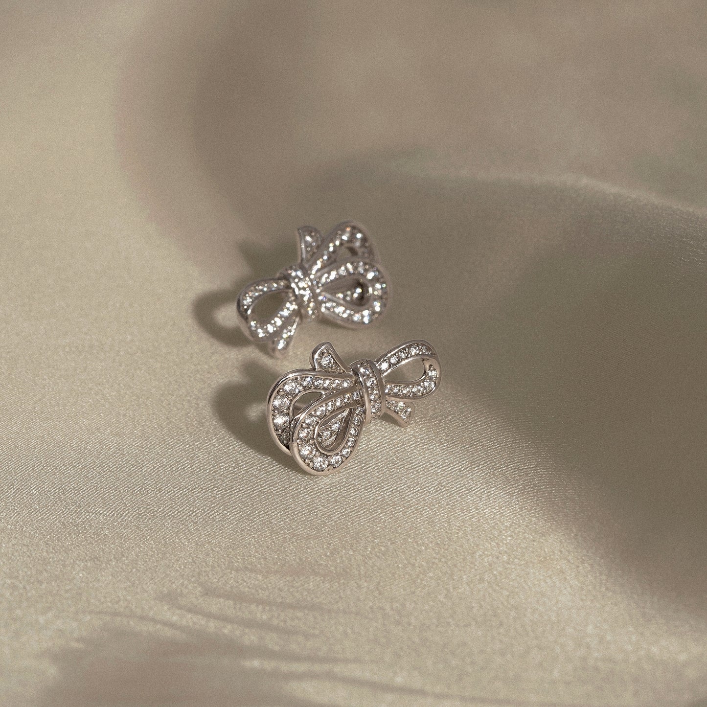 Pave Bow Stud Earrings