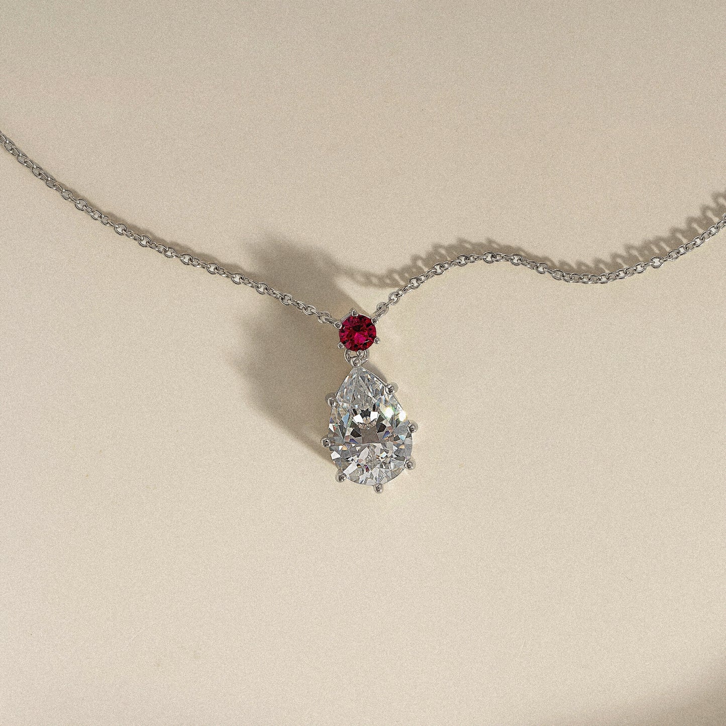 Red Accent Pear Shaped Necklace