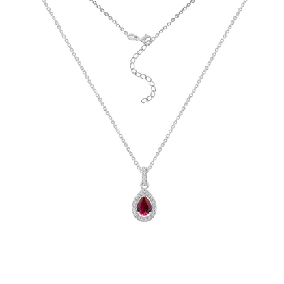 Red Pear Pendant Necklace