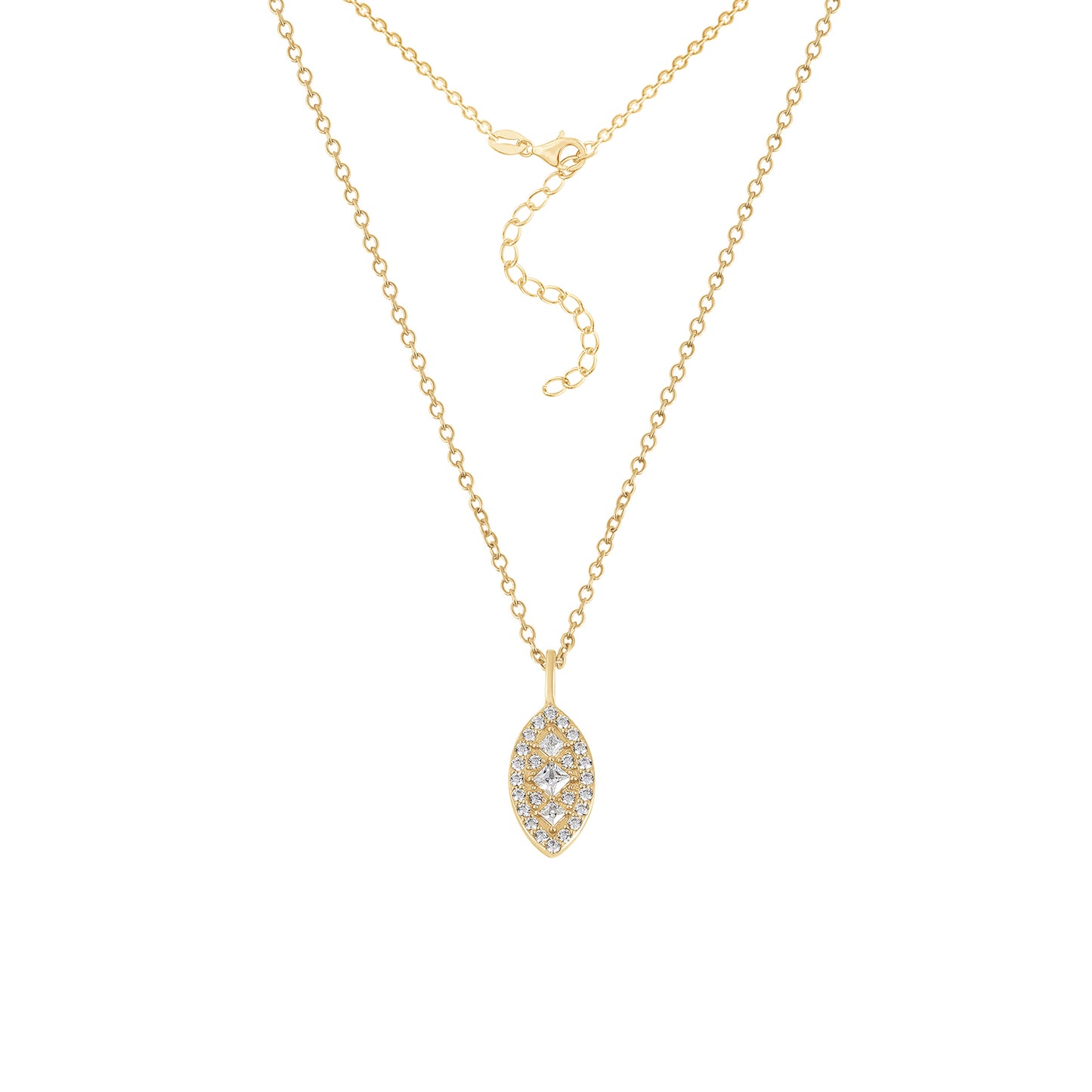 Pave Marquise Shape Necklace