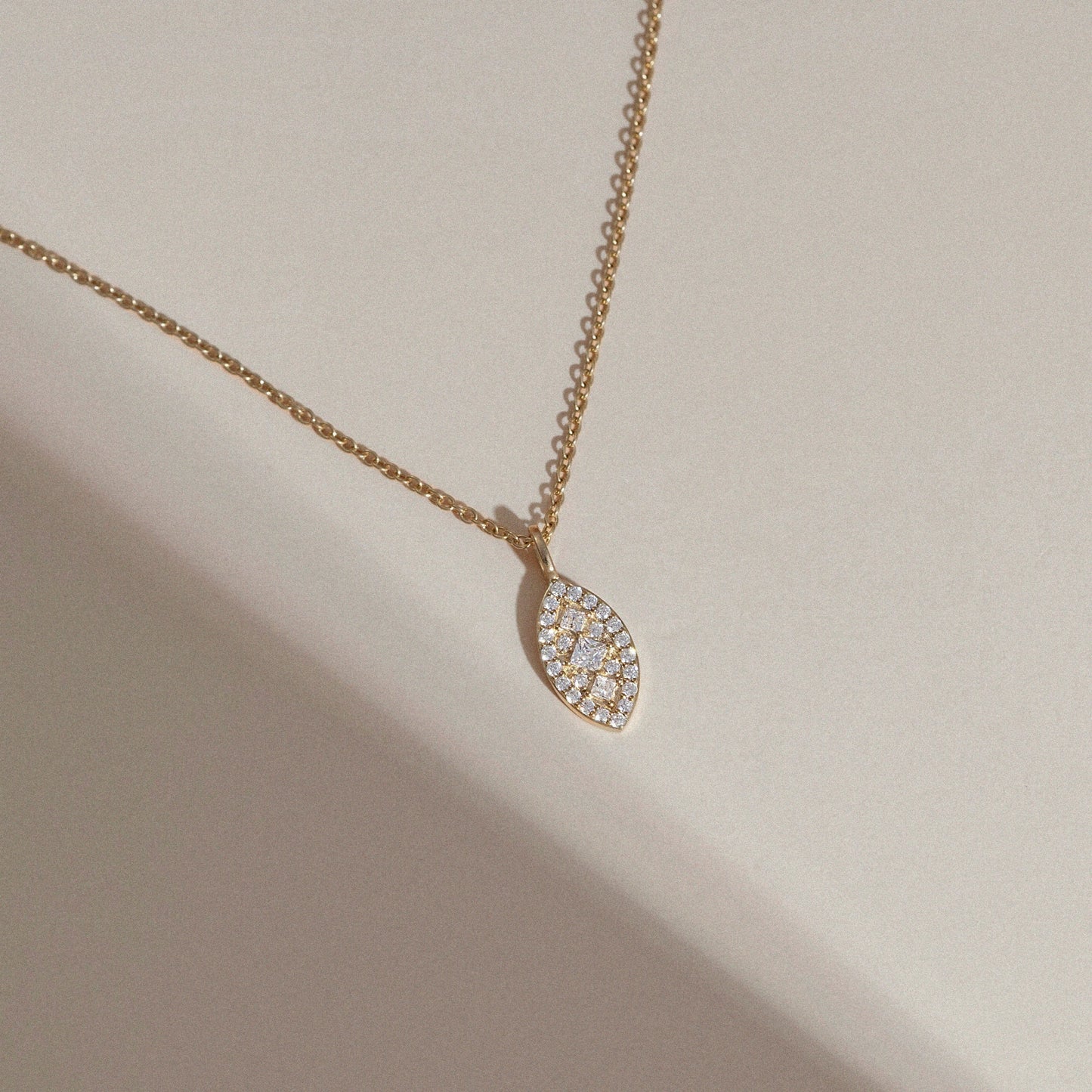 Pave Marquise Shape Necklace