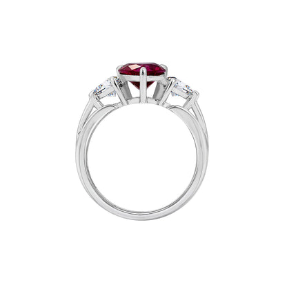 3-Stone Heart Ring