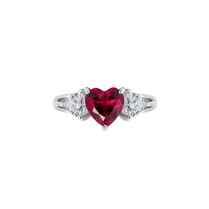 3-Stone Heart Ring