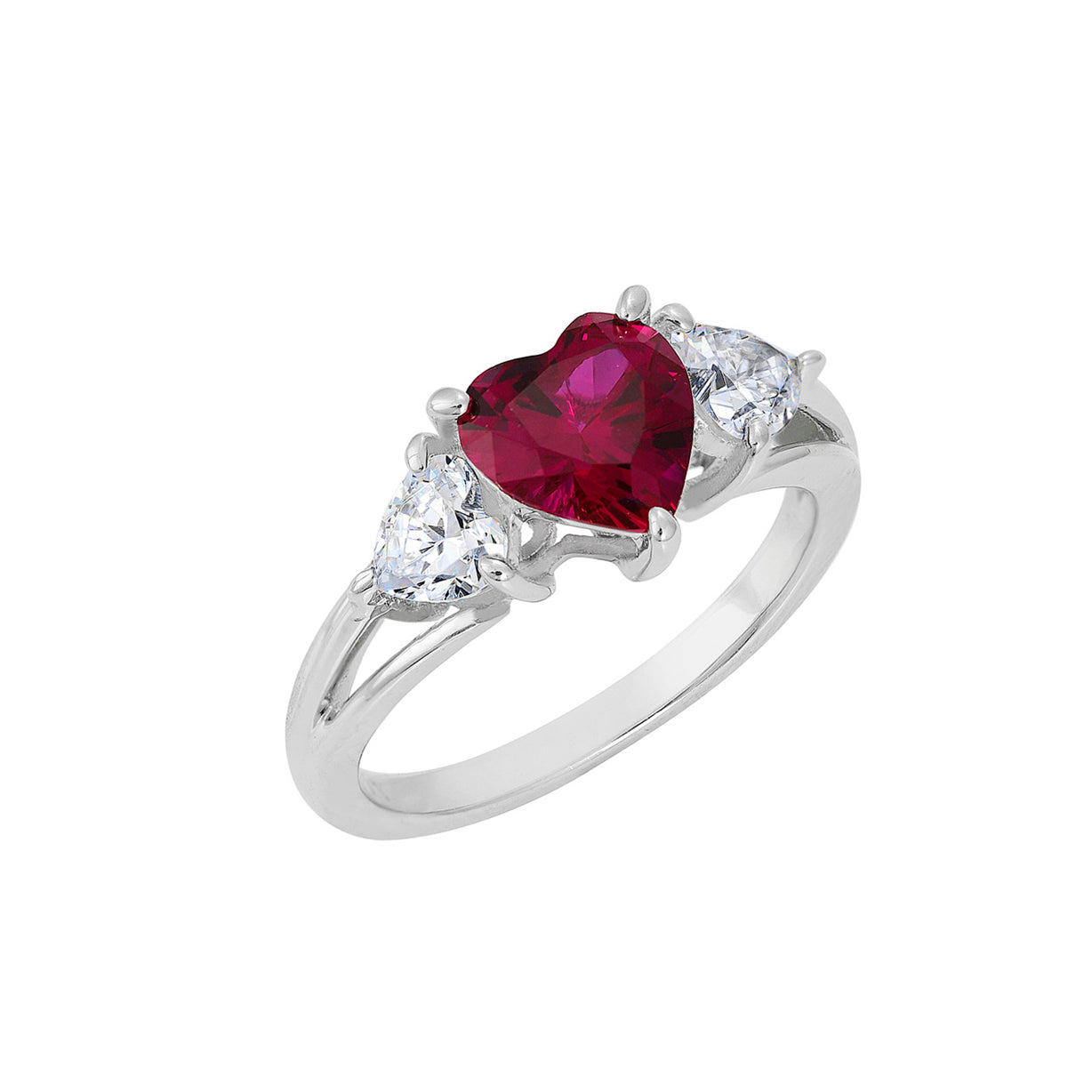 3-Stone Heart Ring