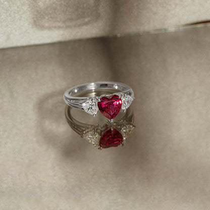 3-Stone Heart Ring