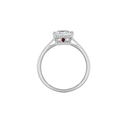 Red Accent Princess Ring