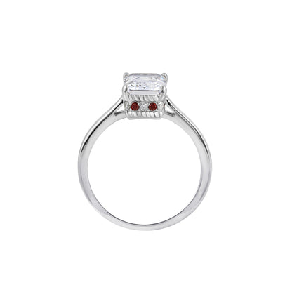 Red Accent Emerald Ring